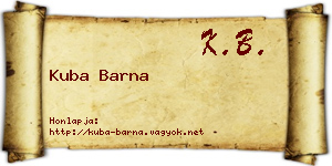 Kuba Barna névjegykártya