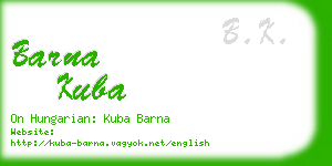 barna kuba business card